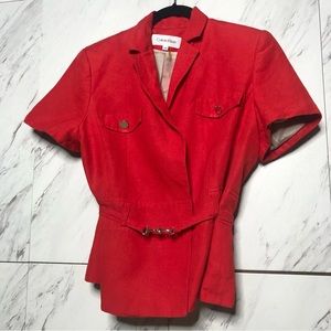 3/$60 Calvin Klein Short Sleeve Linen Blazer SZ 10P